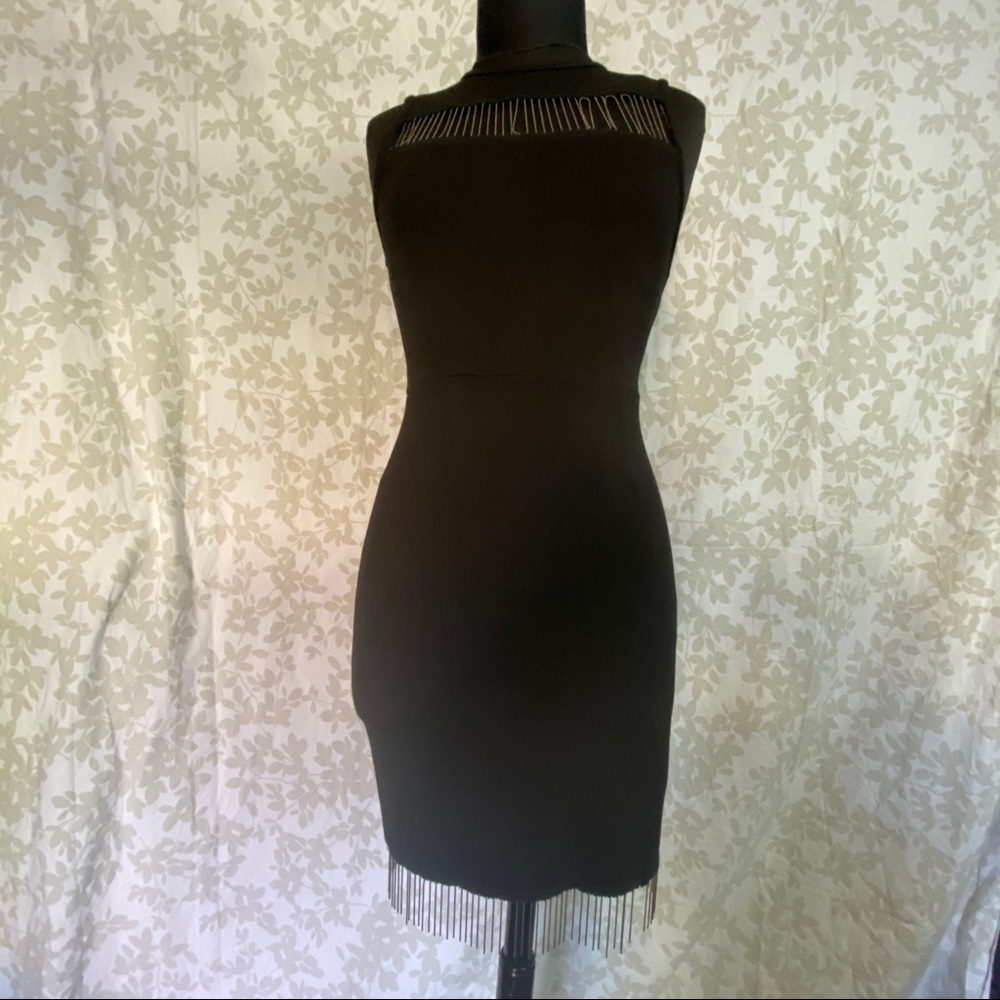 Sold French Connection LBD w/ Chain Fringe - Picture 3 of 8